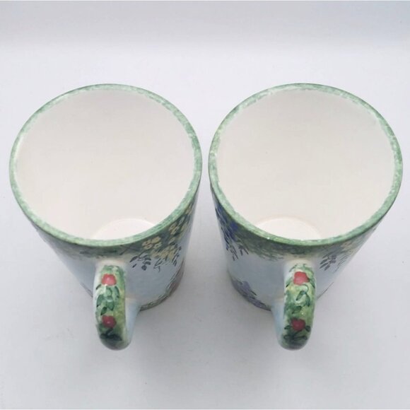 Vintage FIB Handpainted Ceramic Garden in Bloom Floral Coffee Tea Pot & Mug Set - Picture 8 of 11